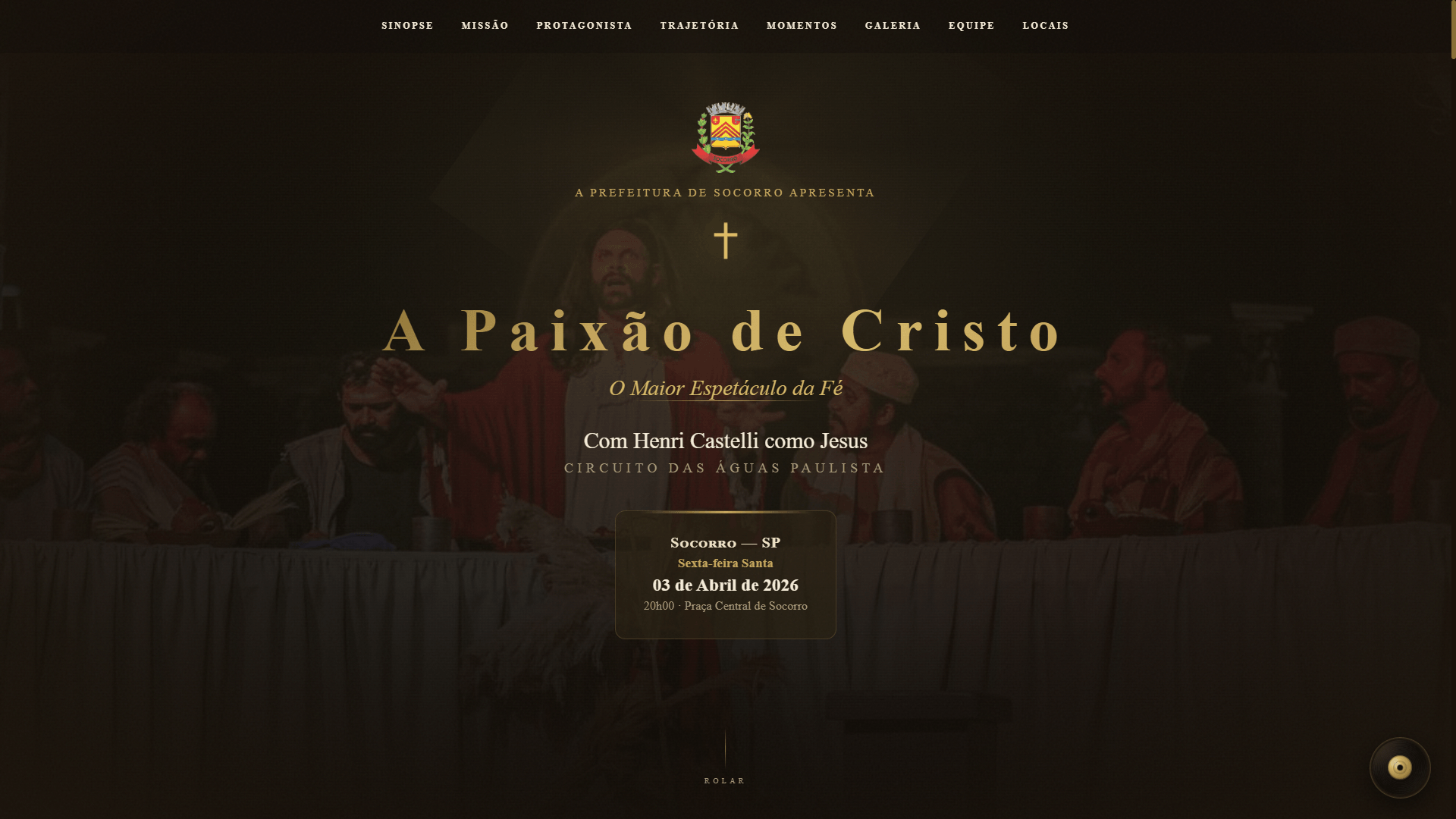 Hero da página de Socorro com brasão da prefeitura